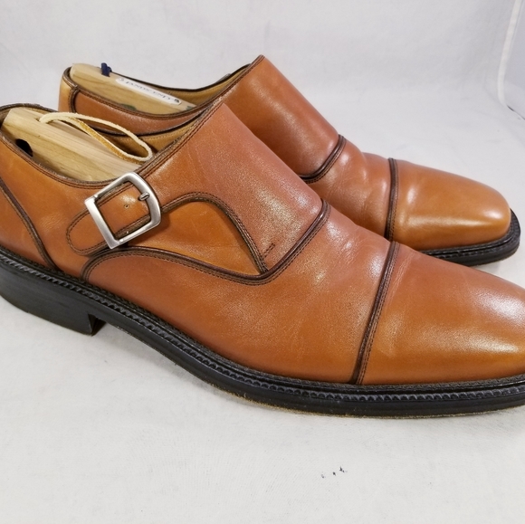 MAGNANNI MEN SHOES LOAFERS MONK BUCKLE STRAP WHISKEY COLOR SIZE 10.5 M - Picture 8 of 10